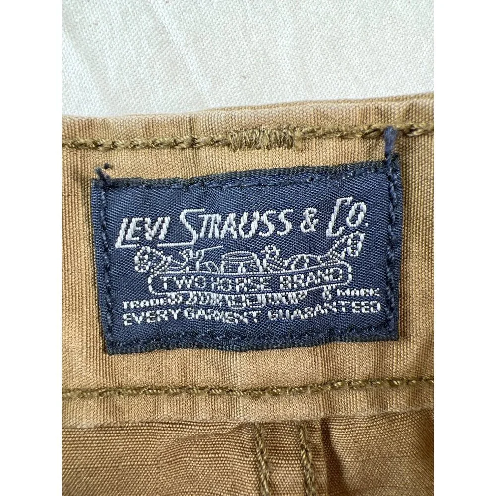 Levi Strauss & Co Mens Size 40 W Dark‎ Khaki Cargo Short Surplus Utility Cotton